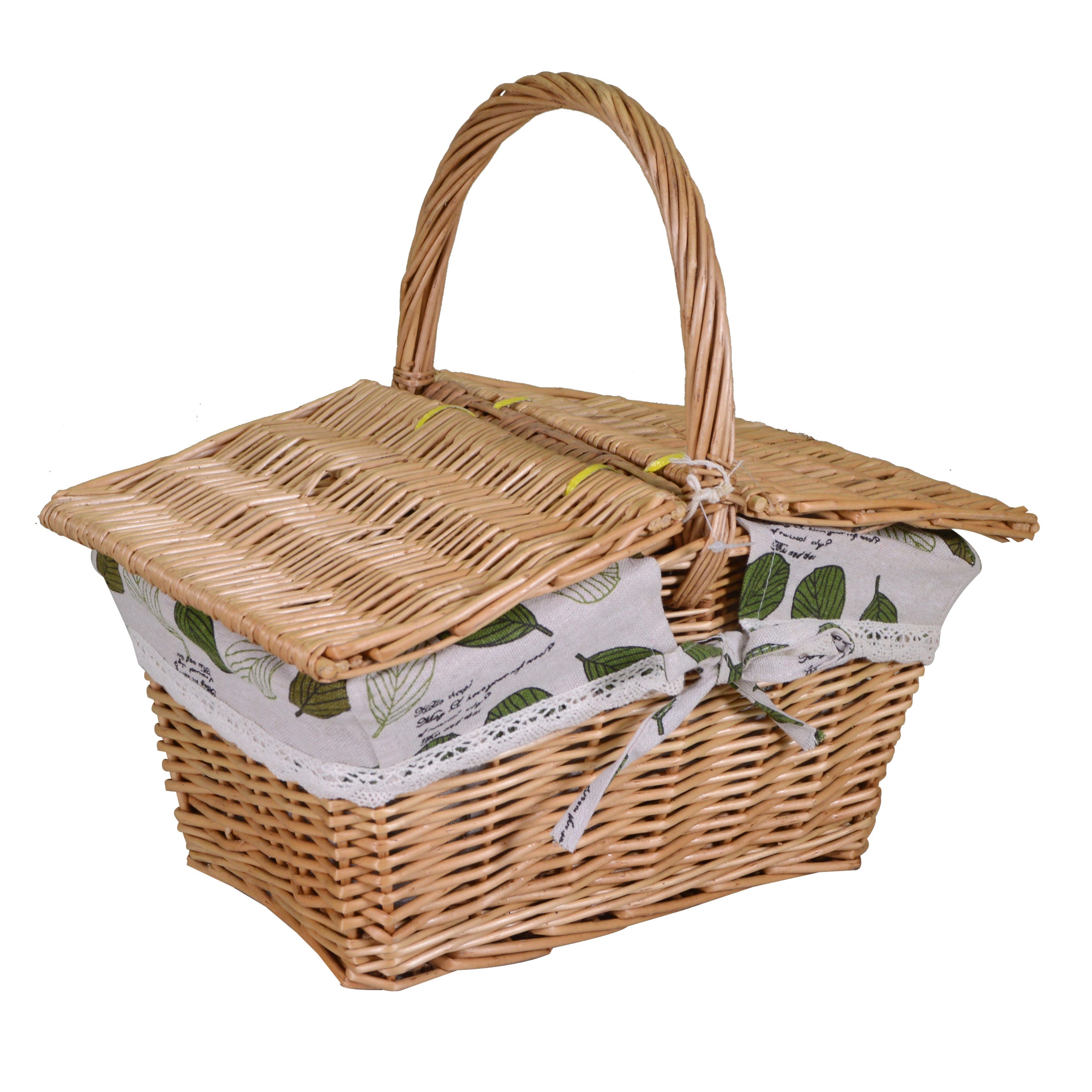 Cesto Vimini Fodera E Coperchio 40X28X40 Cm