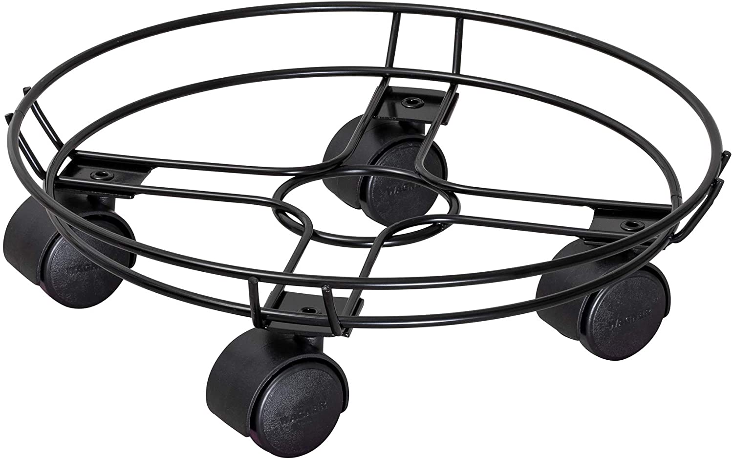 Carrello Per Piante Acciaio Cromato Nero D30 Cm 60 Kg