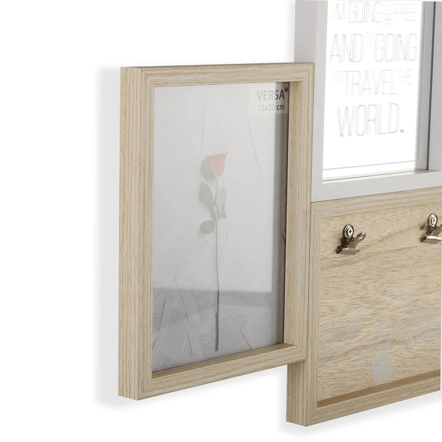 Portafoto Multiplo Cinque Posti Legno