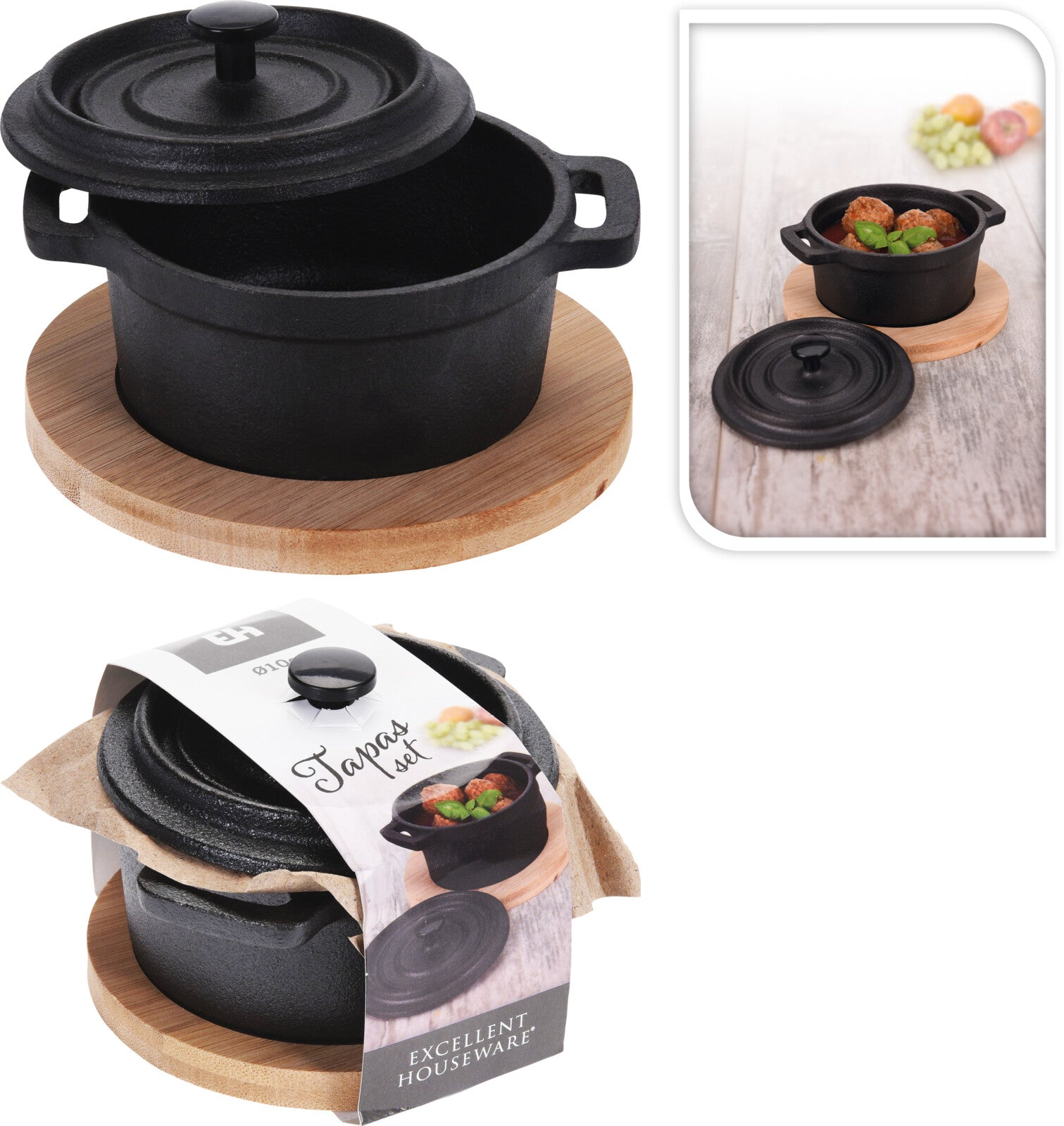 Pentola Da Cucina Con Base Bambu 10Cm