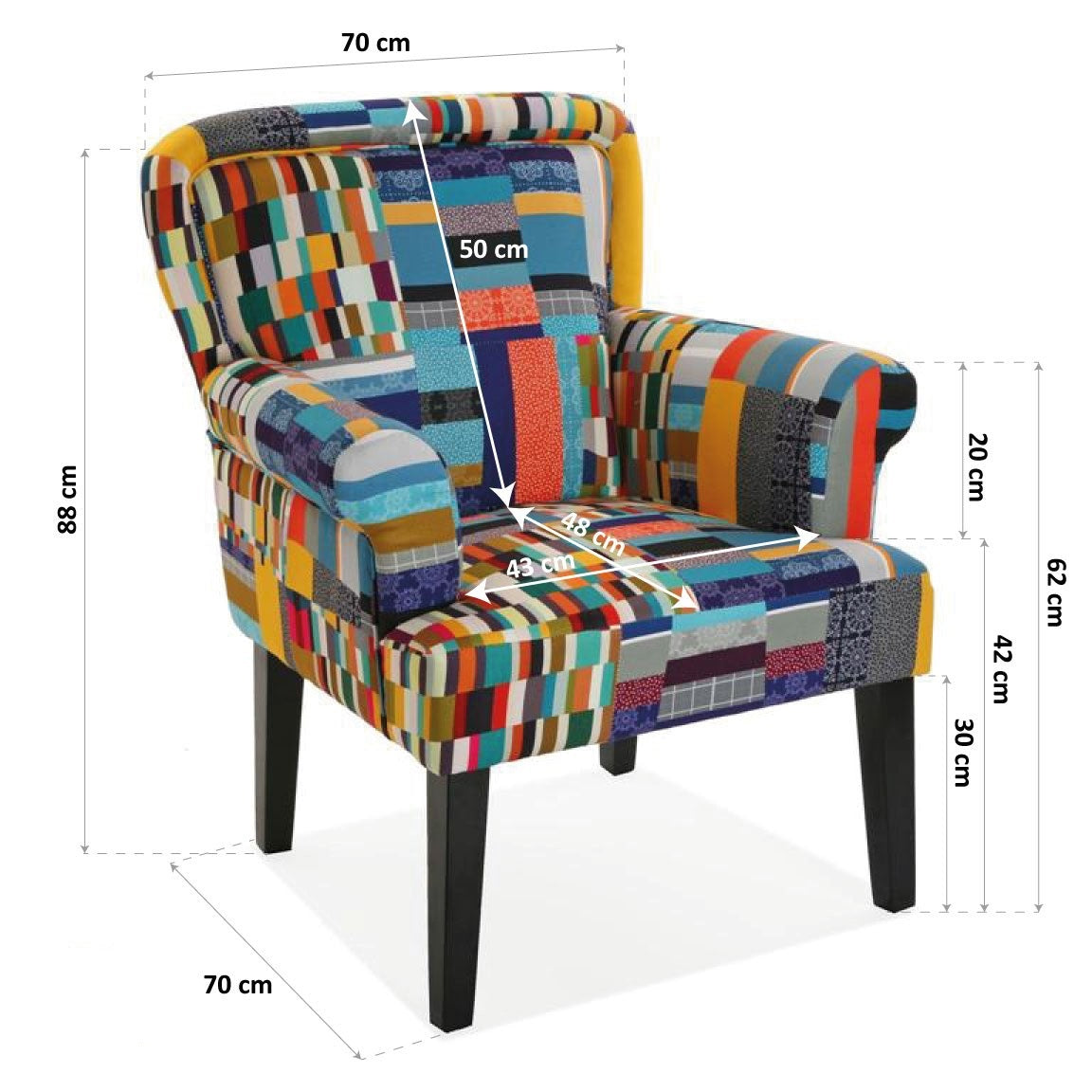 Poltrona Parchwork Etna Blu