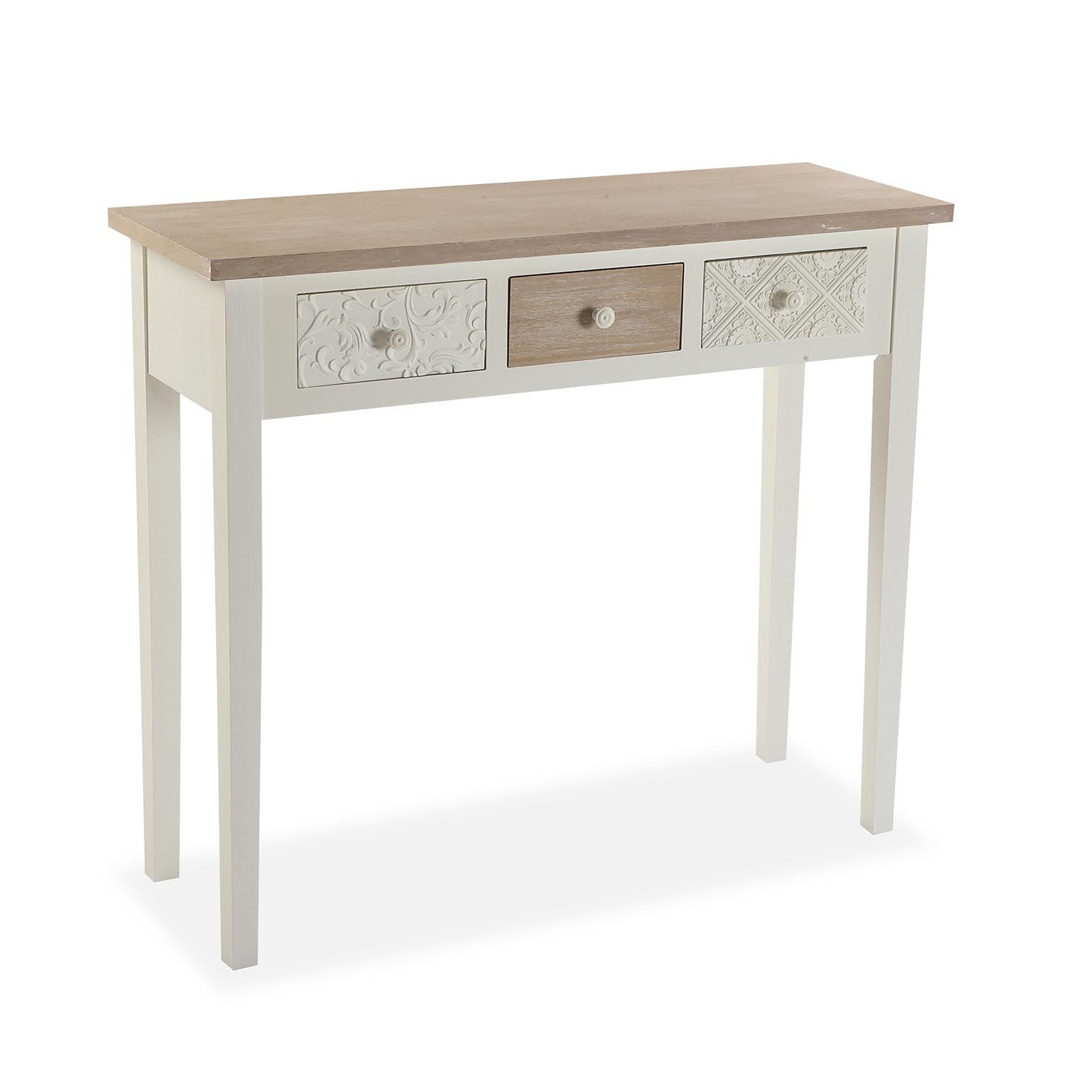 Tavolo Entrata Kelly Con Cassetti Bianco