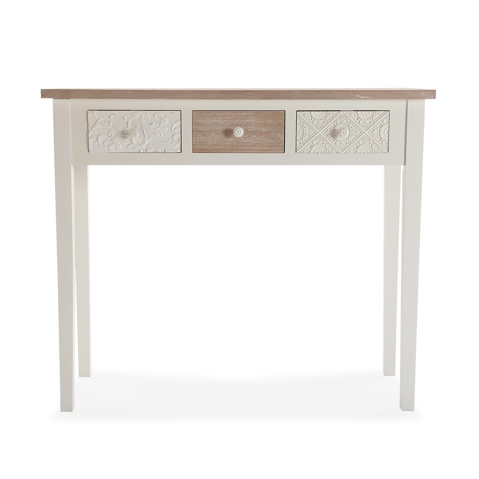 Tavolo Entrata Kelly Con Cassetti Bianco