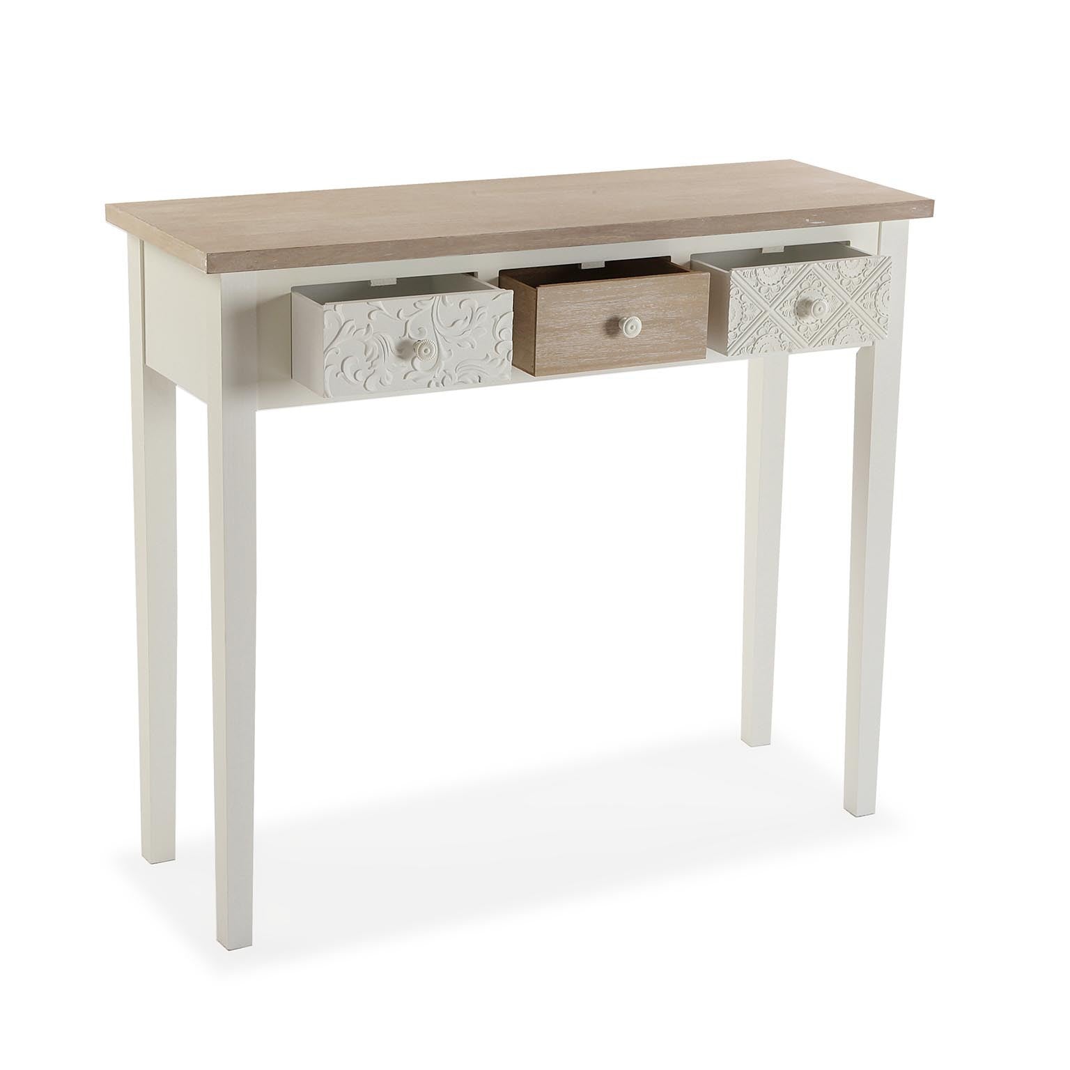 Tavolo Entrata Kelly Con Cassetti Bianco