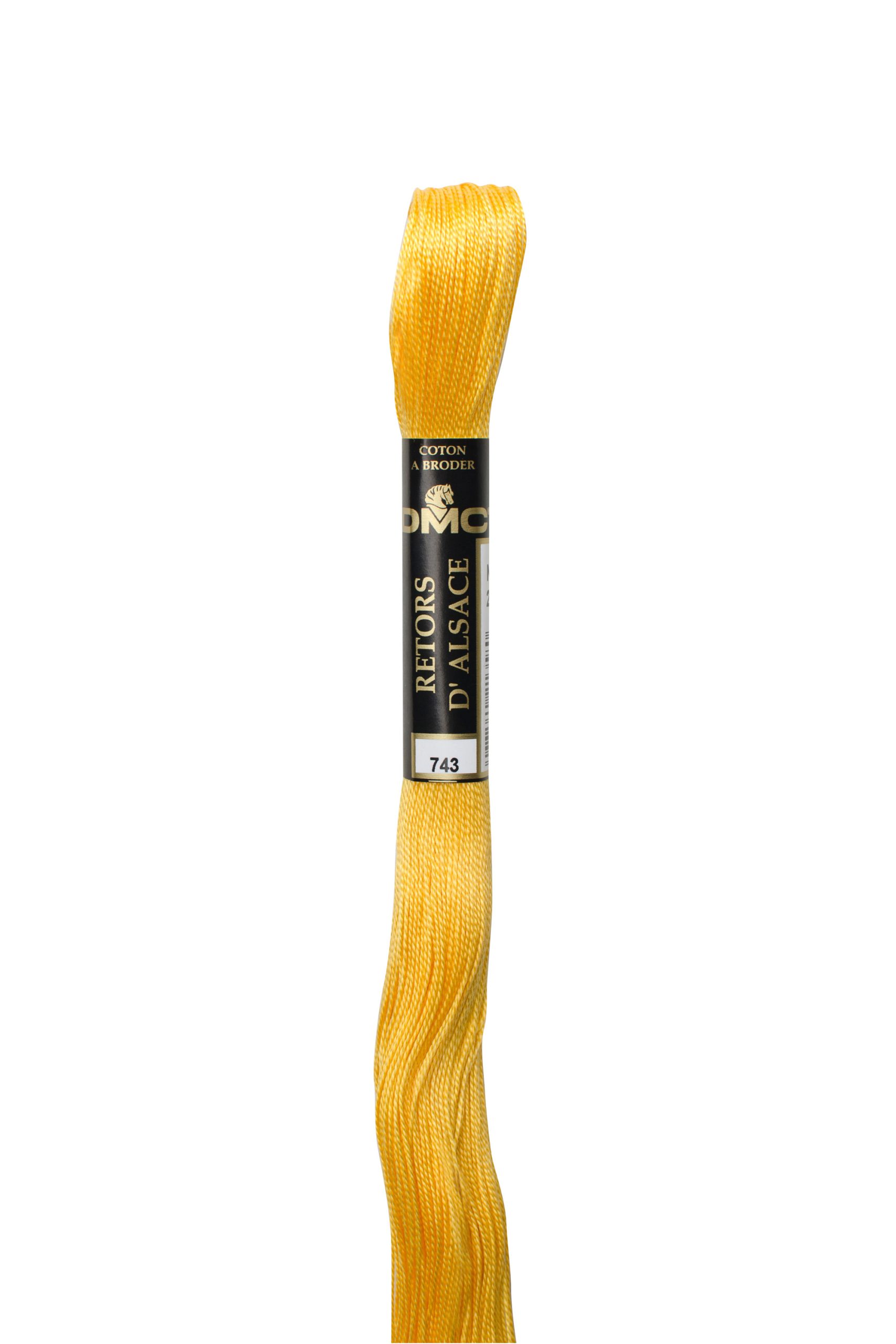 Filato Dmc Retors D'Alsace Grossezza 5 Colore 743: Morbido filato in fibra naturale disponibile in una vasta gamma di colori vivaci, ideale per realizzare progetti di maglieria e uncinetto. | Dematteis.it
