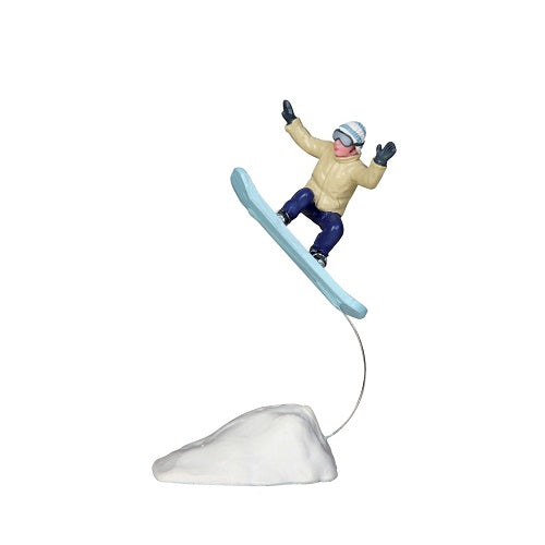 Phat Air Lemax figurina decorativa snowboarder in acrobazia per villaggi natalizi Lemax - DeMatteis.it