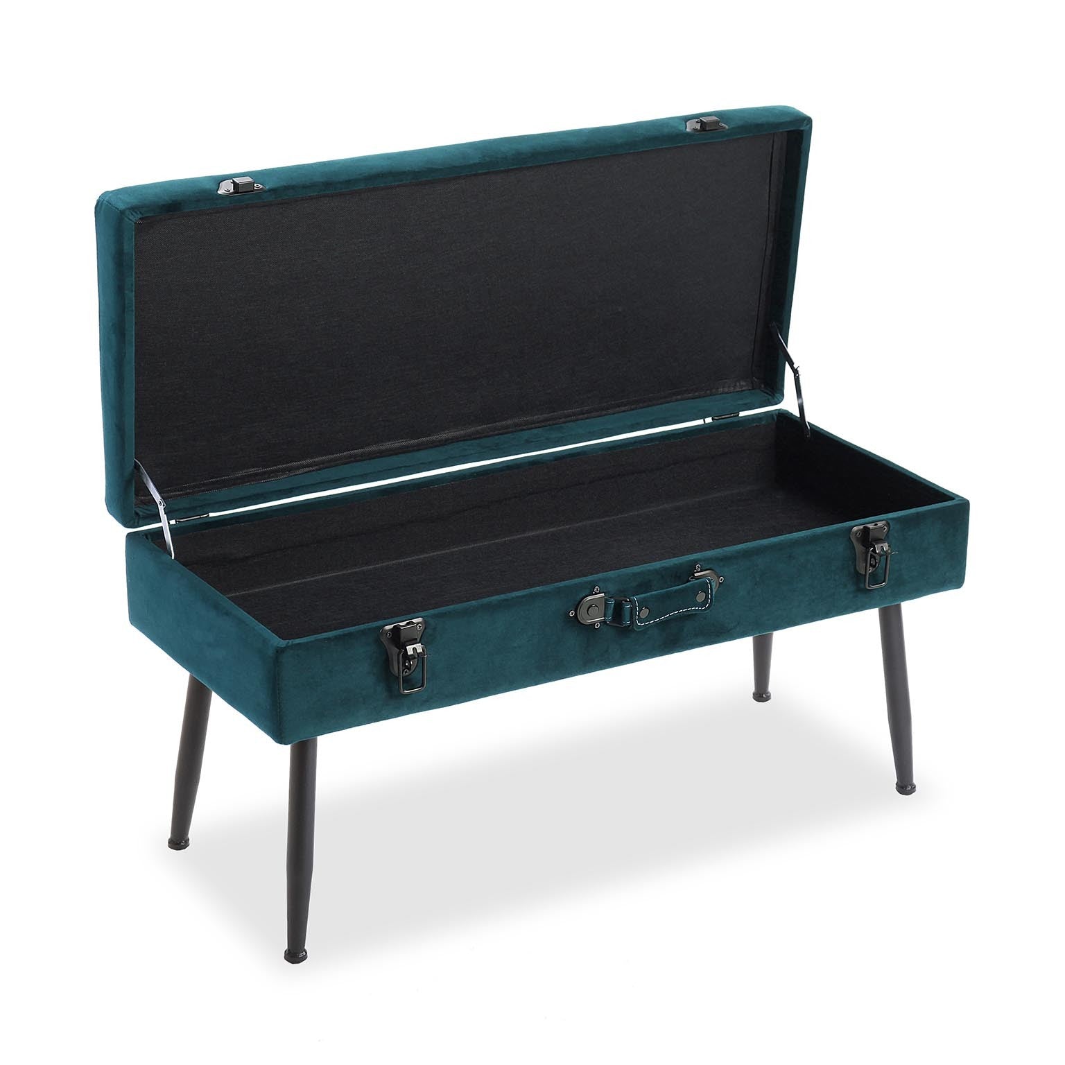 Cassapanca Apribile Con Gambe Blu Navy