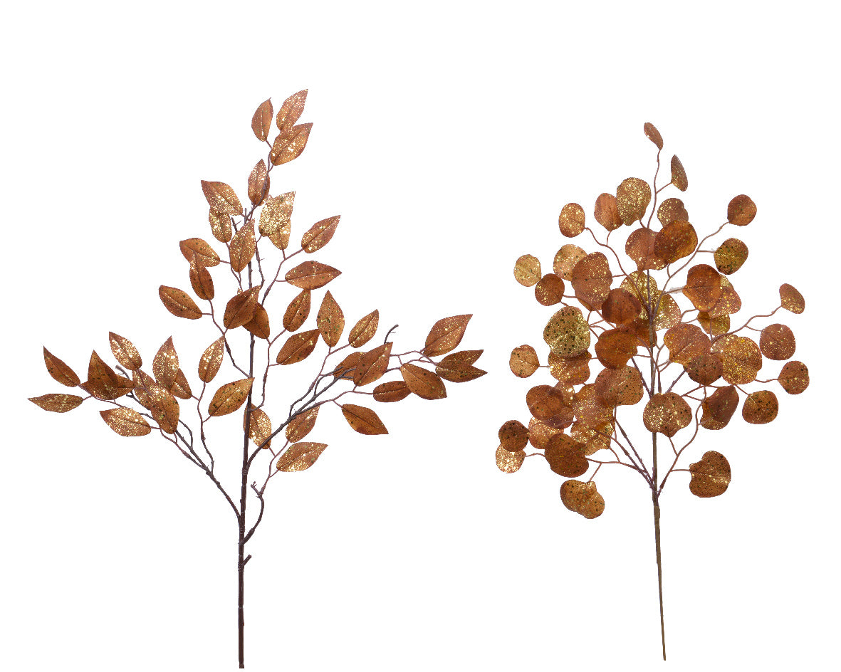 Ramo foglie mostarda decorativo da 72 cm per decorazioni e composizioni floreali artificiali - DeMatteis.it