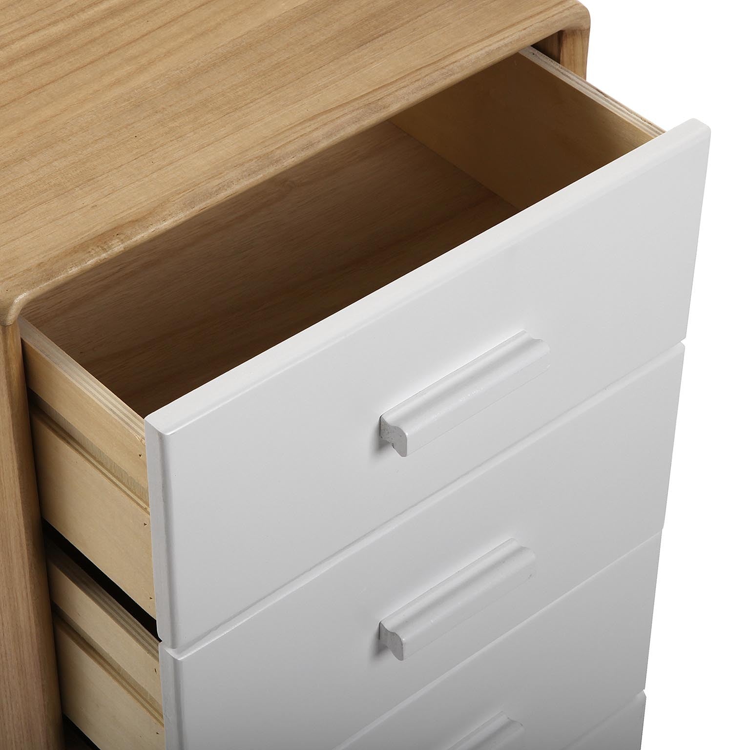 Comodino Nordic Bianco Quattro Cassetti