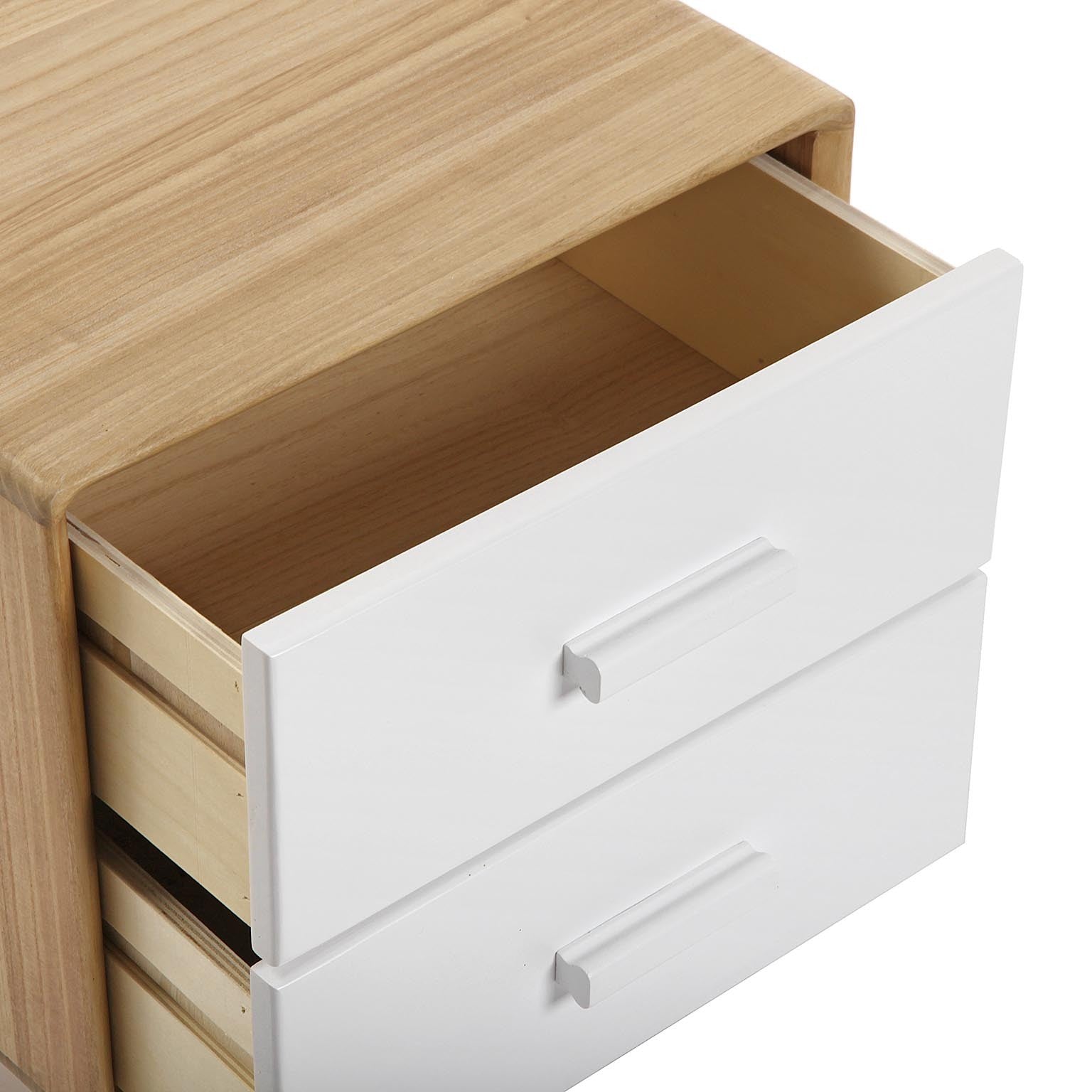 Comodino Nordic Due Cassetti Bianco