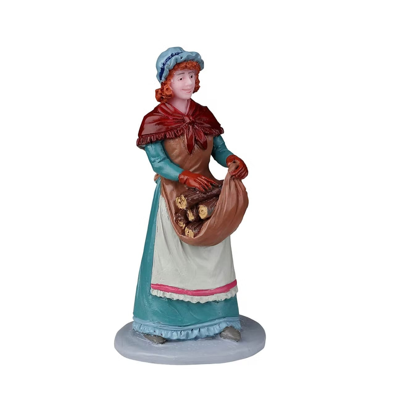 Wood For The Fire Lemax figurina decorativa per villaggio natalizio donna con sacco di legna - DeMatteis.it