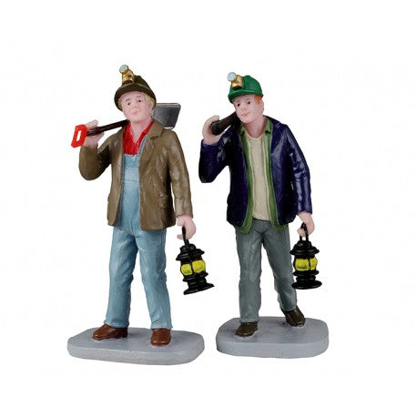 Miners Set Of 2 Lemax figurine decorative per villaggio natalizio con accessori - DeMatteis.it
