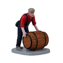 The Wire Barrel Lemax figurina decorativa uomo con botte per villaggi natalizi - DeMatteis.it