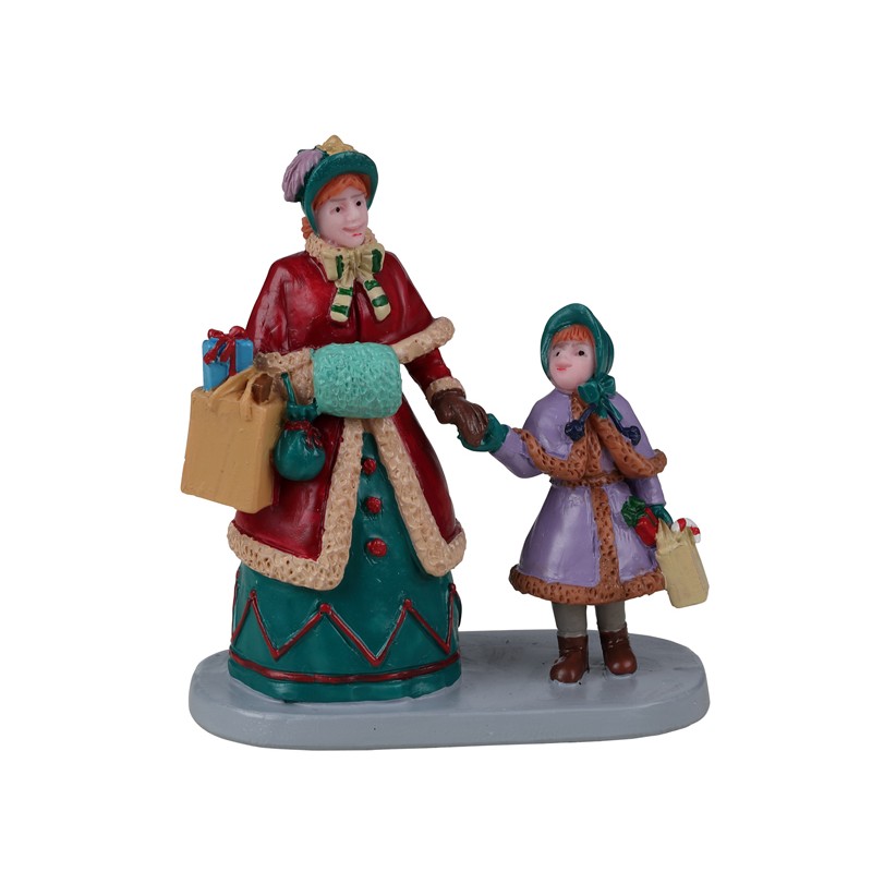 Holiday Shopping With Mum Lemax statuetta decorativa natalizia per collezione villaggio di Natale - DeMatteis.it