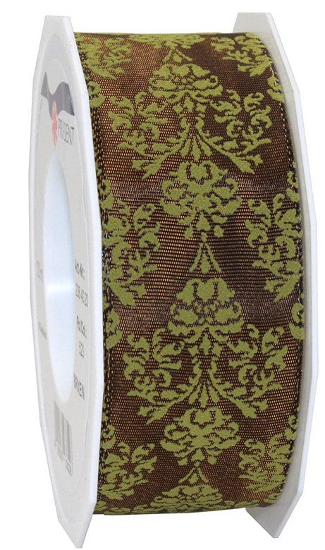 Nastro Brixen Olive decorativo 20 m altezza 40 mm per confezioni regalo e decorazioni - DeMatteis.it