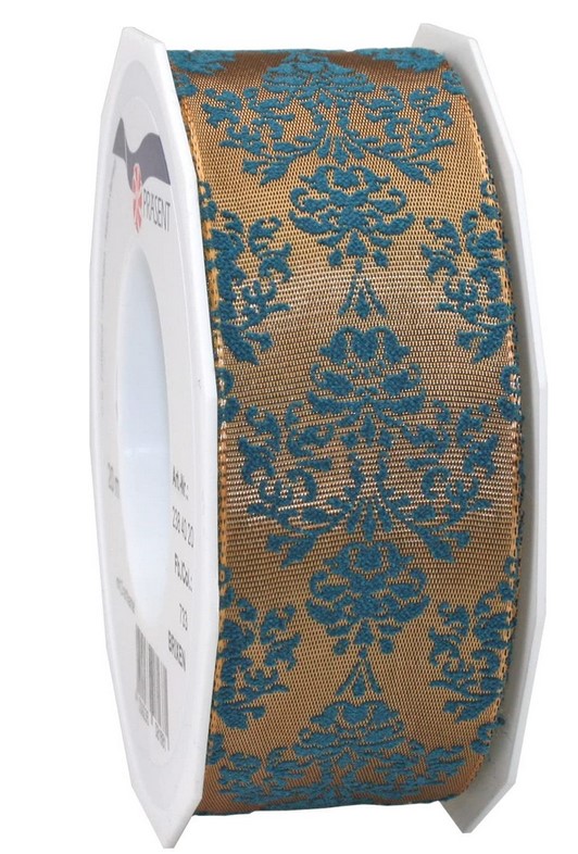 Nastro Brixen decorativo turchese per confezioni regalo lunghezza 20 m altezza 40 mm - DeMatteis.it