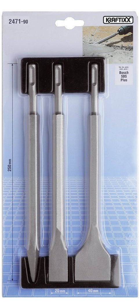 Set 3 Scalpelli Attacco Sds Plus