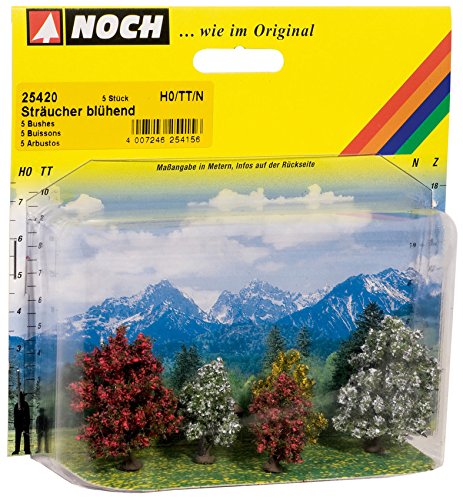 Set 5 Cespugli Fioriti NOCH per modellismo ferroviario e diorami 3 e 4 cm - DeMatteis.it