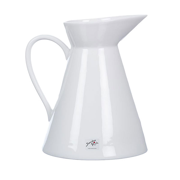 Caraffa Di Porcellana Sandra'S Secret Garden Bianca Cm 18X20