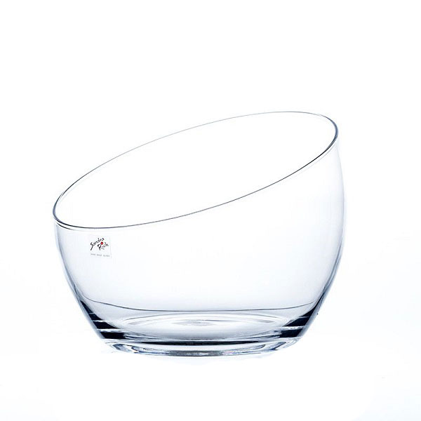 Vaso Vetro Rotondo Taglio Obliquo D28X22 Cm