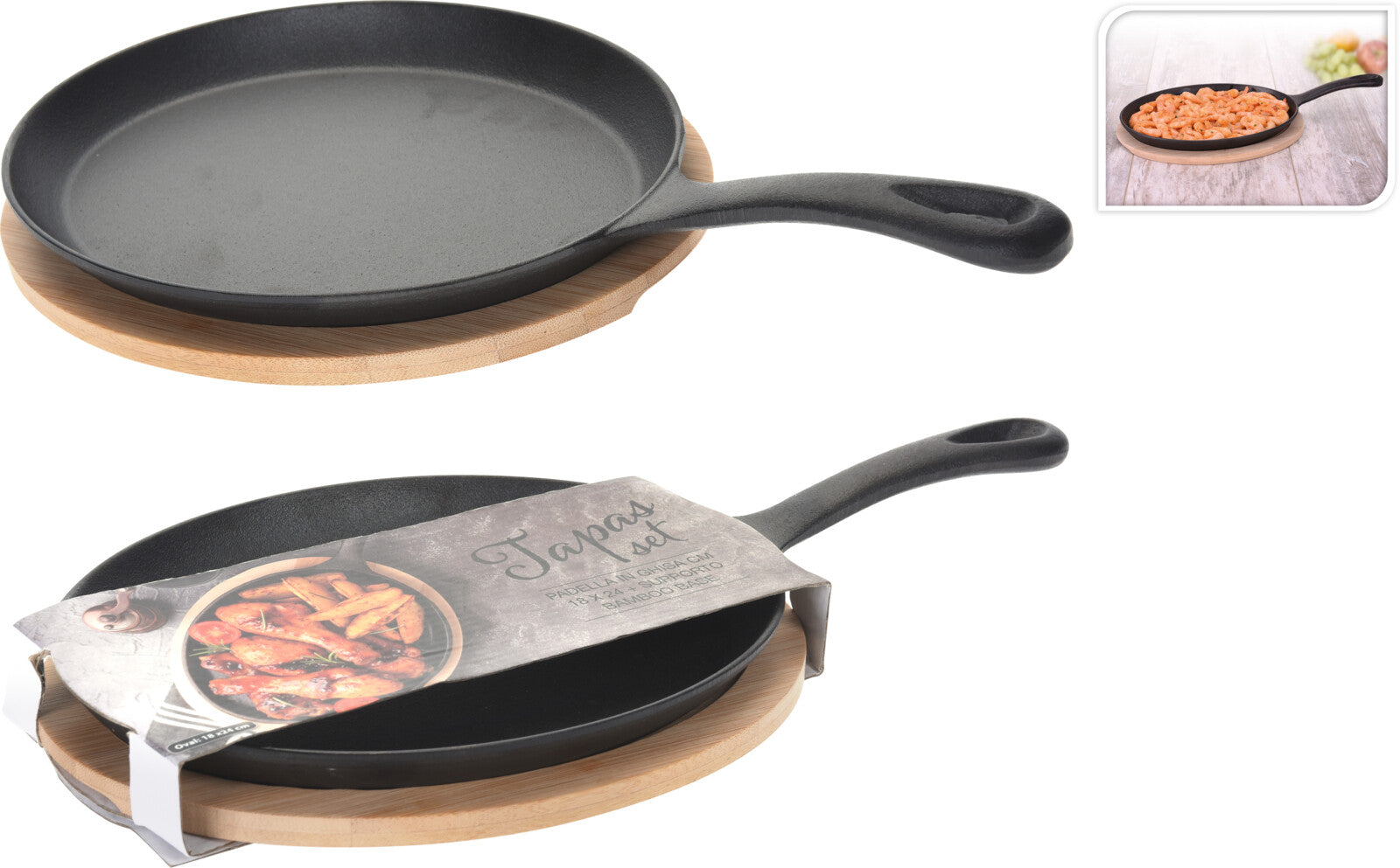 Padella In Ghisa 24 Cm Con Base