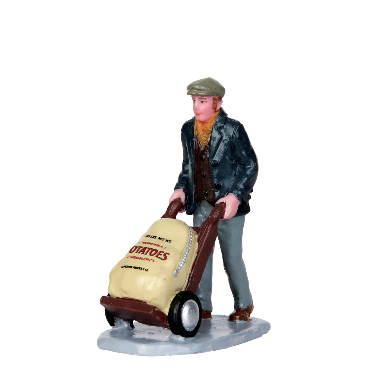 Market Worker Lemax figurina decorativa per villaggio natalizio con carrello - DeMatteis.it