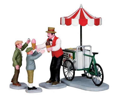 Gelato Cart Set Of4 Lemax decorazione per villaggio natalizio con carretto gelati e figurine - DeMatteis.it