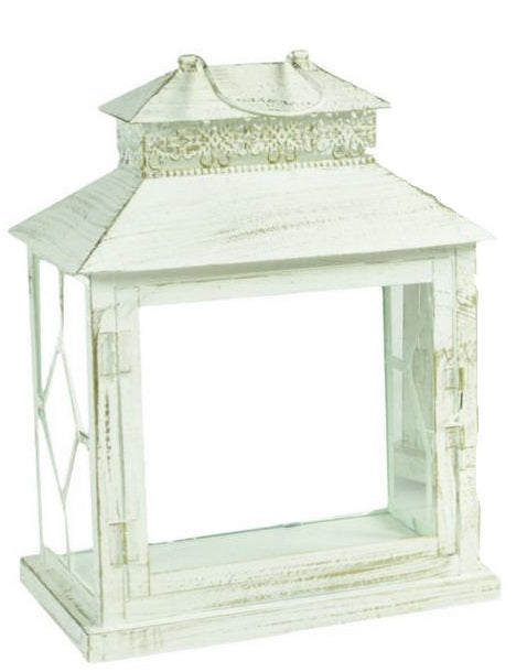 Lanterna Metallo Crema 32X20Xh45 Cm