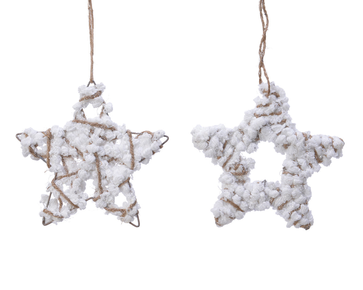 Stella decorativa natalizia con corda per appendere 15 cm decorazione artigianale - DeMatteis.it