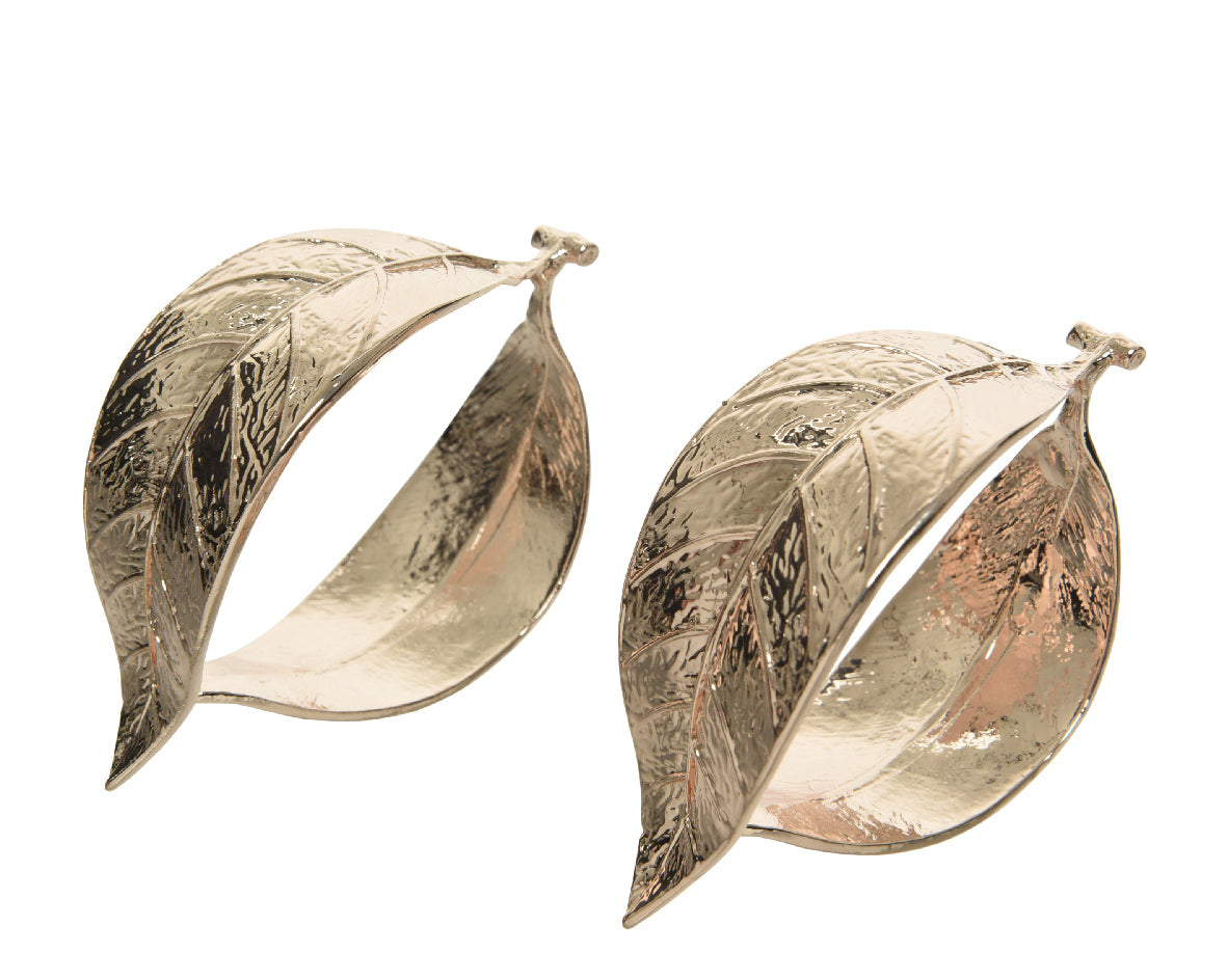 Set 2 Portatovagliolo decorativi a forma di foglia per tavola, dimensioni 4x3 cm - DeMatteis.it