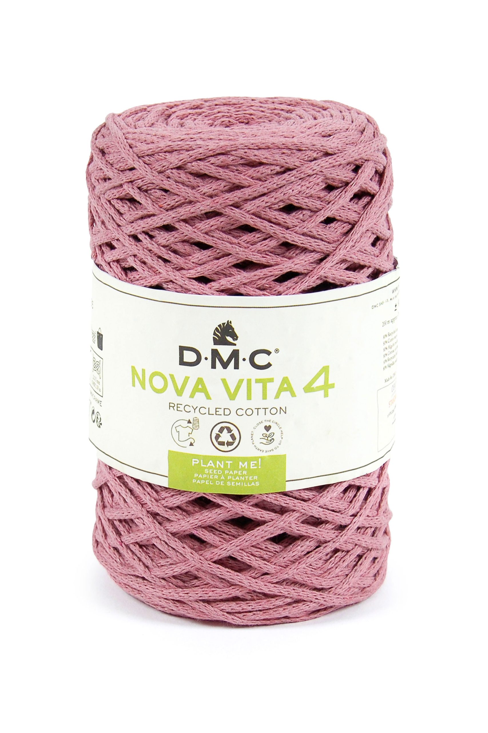 Cotone Dmc Nova Vita 4 Recycled Cotton Colore 04: Filo di cotone riciclato, disponibile in una vasta gamma di colori vivaci, ideale per realizzare lavorazioni a maglia e uncinetto. | Dematteis.it