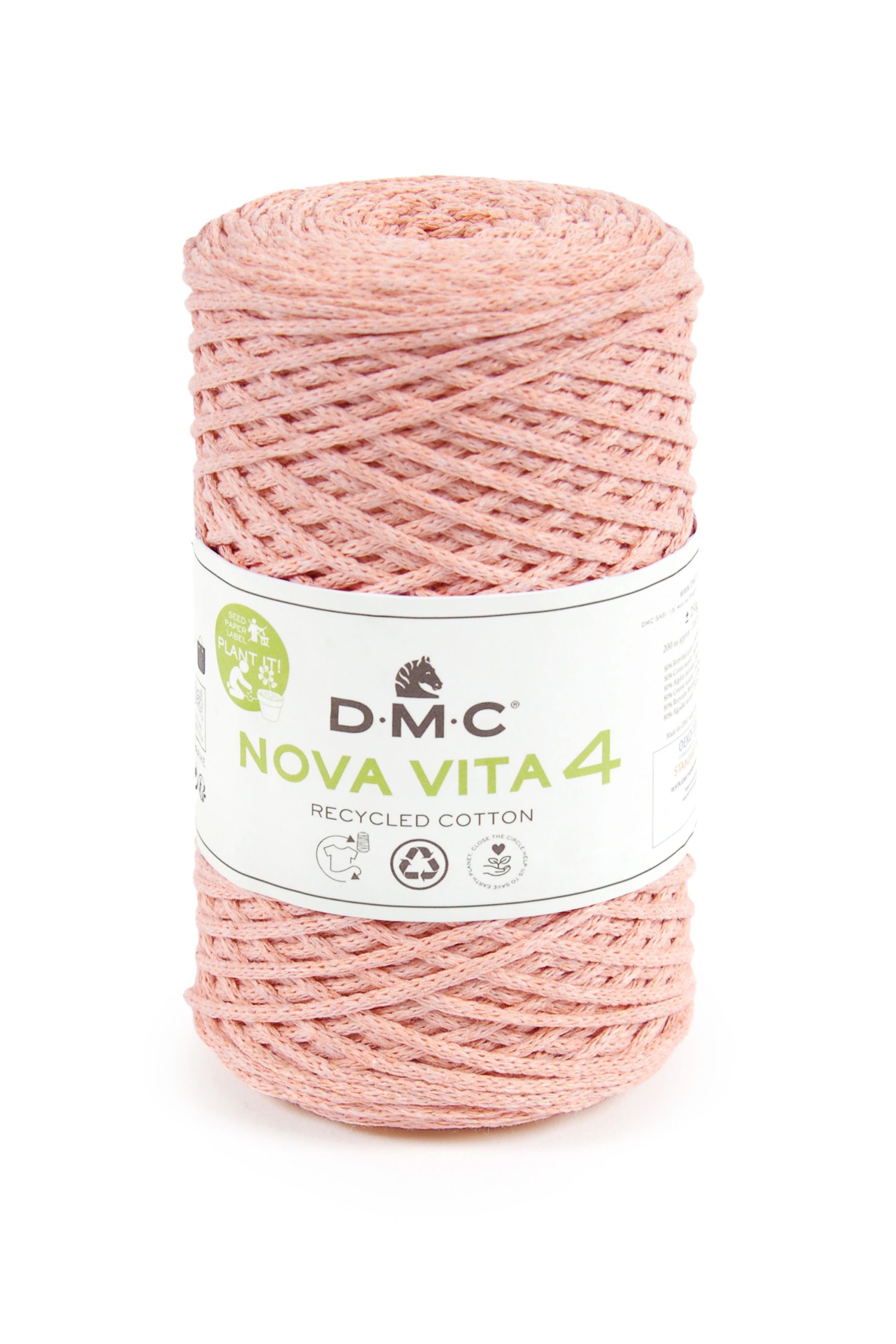 Cotone Dmc Nova Vita 4 Recycled Cotton Colore 104: Filato realizzato con cotone riciclato, ideale per lavori a maglia e uncinetto grazie alla sua morbidezza e resistenza. | Dematteis.it
