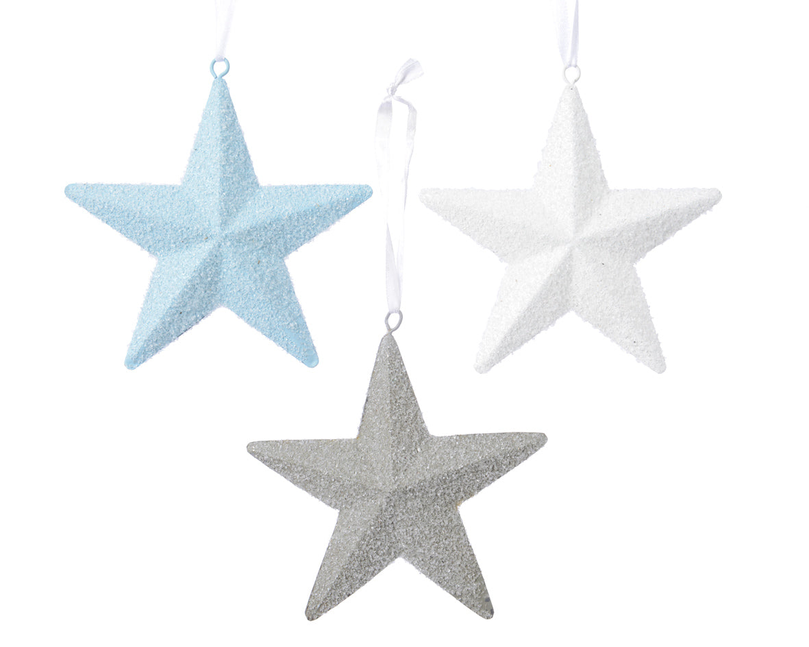 Pendente Stella decorativo in ferro con glitter diametro 12 cm per decorazioni natalizie - DeMatteis.it