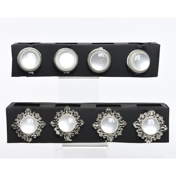 Set 4 Portatovaglioli Perla Silver