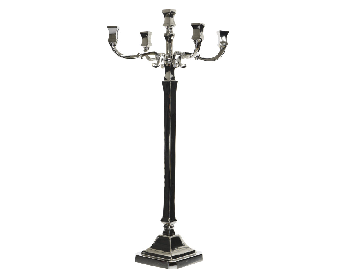 Candeliere Nichelato Silver 39X39X80 Cm
