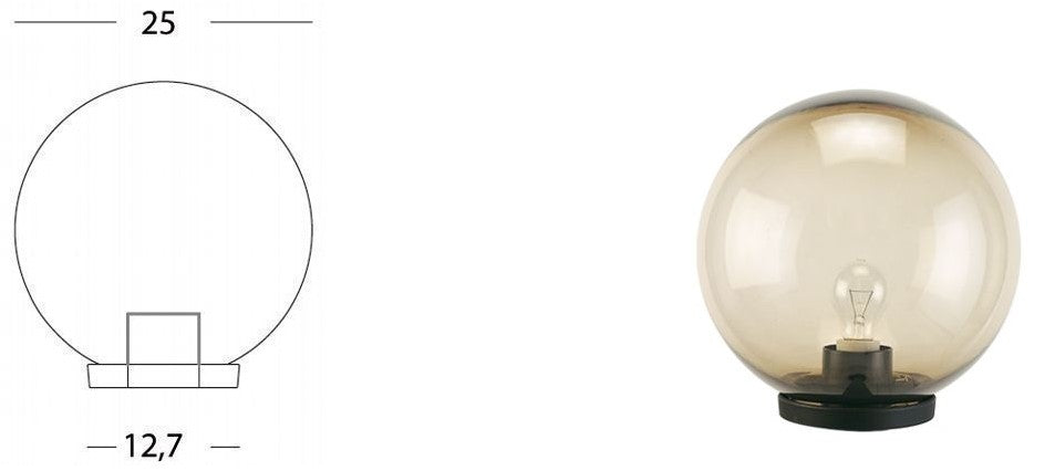 Testa-Palo Sfera D25 Fume' Globo