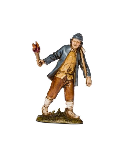 Pastore Uomo Con Fiaccola Cm 10 Stile 700 Landi