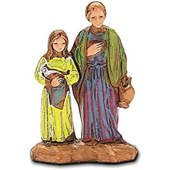 Pastorella Donna E Bimbo Con Colomba Cm 3,5 Landi