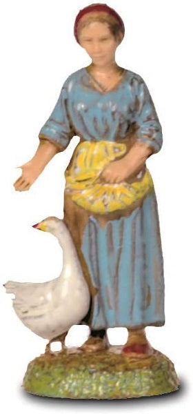 Pastorella Per Presepe Con Oca Landi