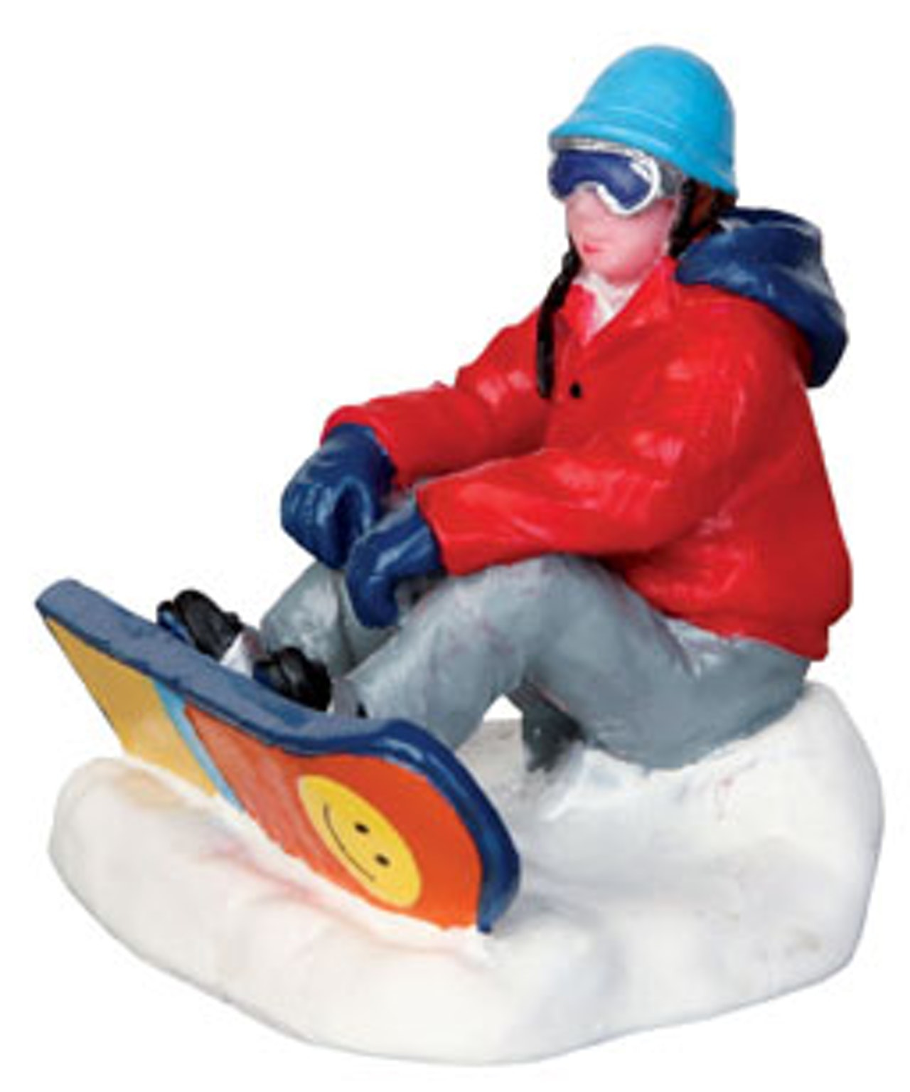 Snowboarding Breather Lemax figurina decorativa per villaggio natalizio con snowboarder seduto - DeMatteis.it