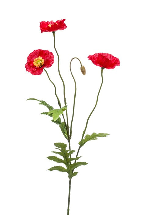 Ramo Papaveri 64 Cm Rosso