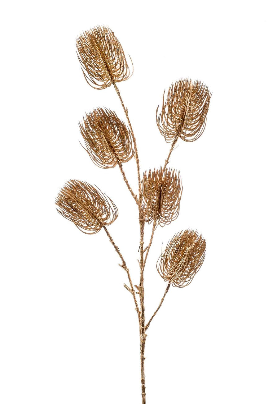 Ramo Pinus Pine X6 92 cm oro decorativo artificiale con 6 rami per addobbi natalizi e decorazioni - DeMatteis.it