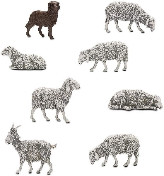 Set 6 Pecore Per Presepe Con Cane Landi