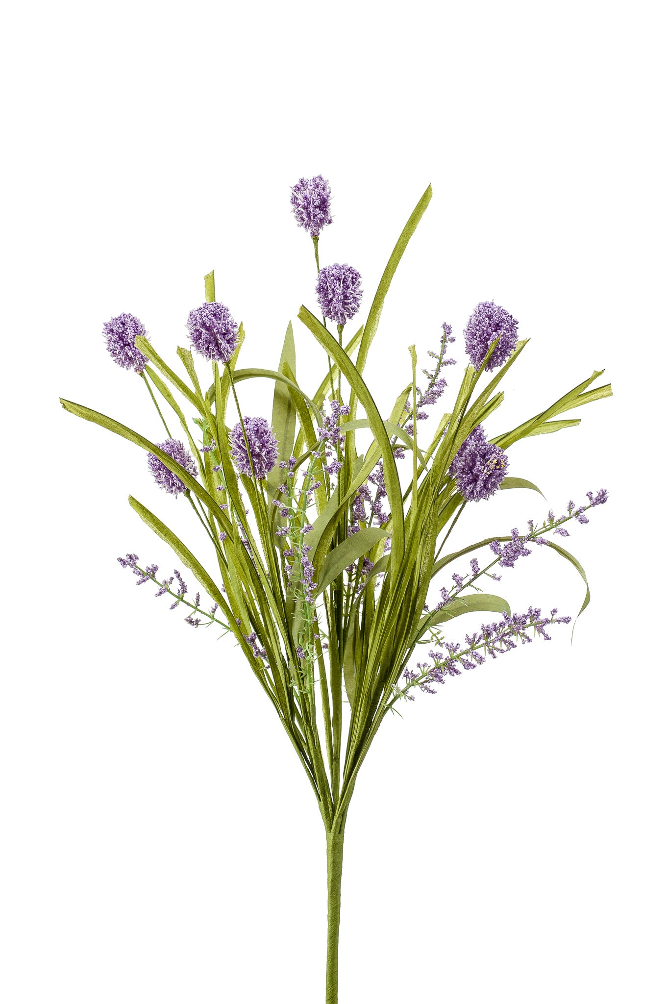 Ramo Fiori Finti Pom Pom Viola 48 Cm