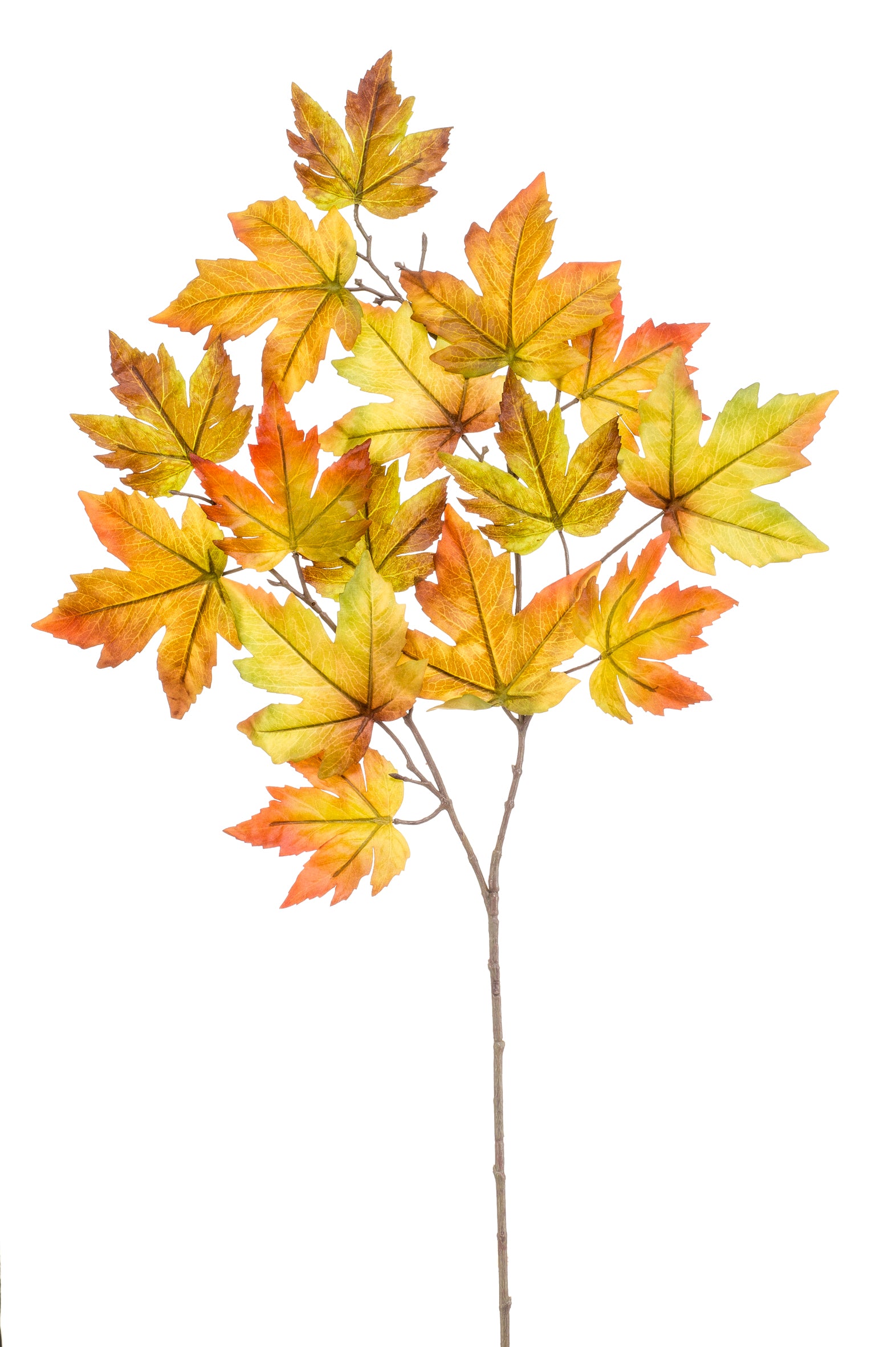 Foglie Finte Ramo Melo Verde Marrone 115 Cm