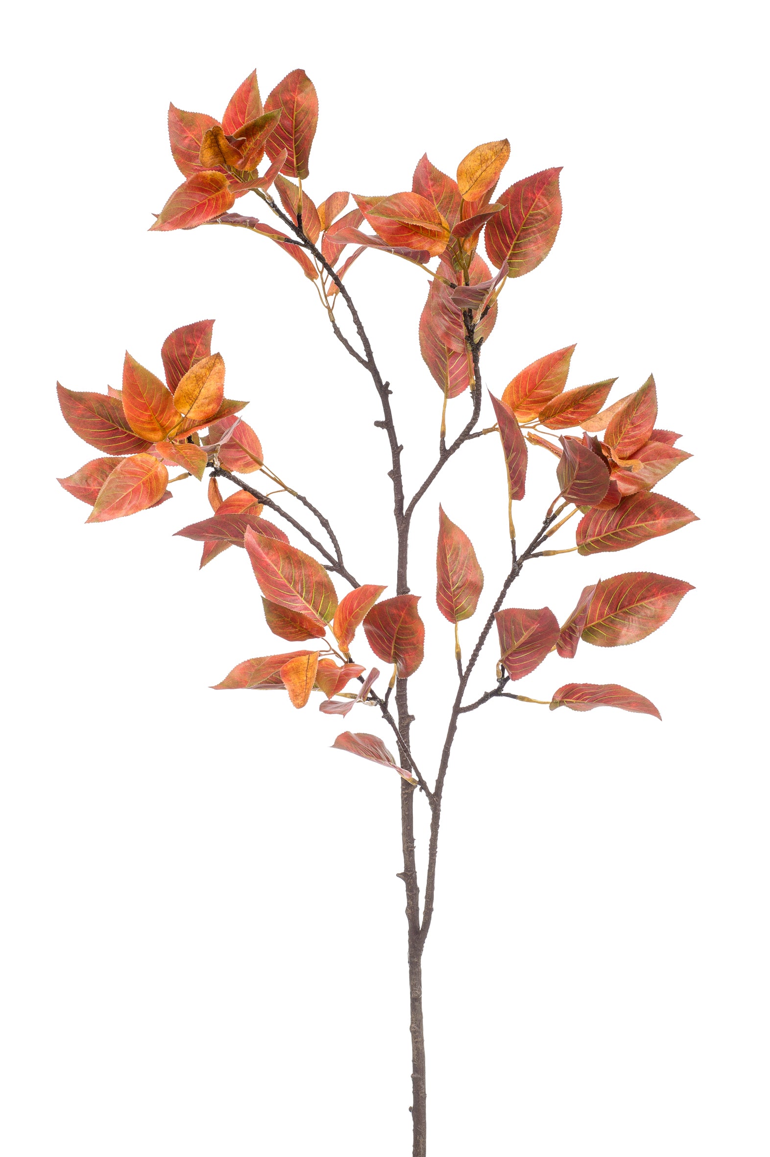 Foglie Finte Ramo Melo Arancione 115 Cm