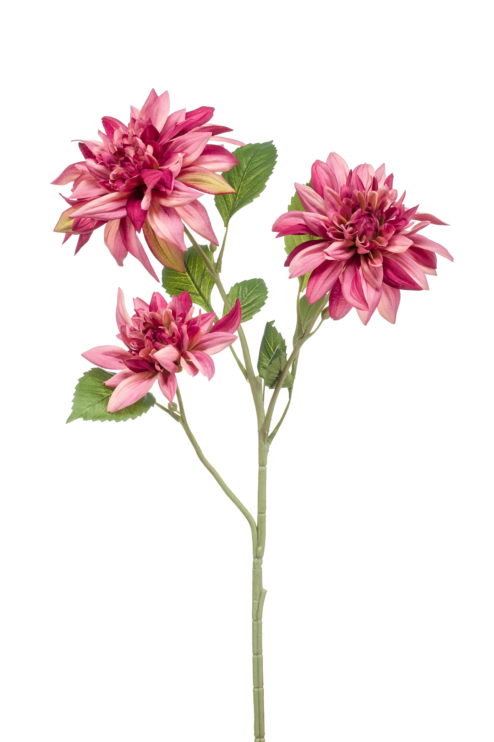 Dalia Fucsia 3 Fiori Artificiali 65 Cm