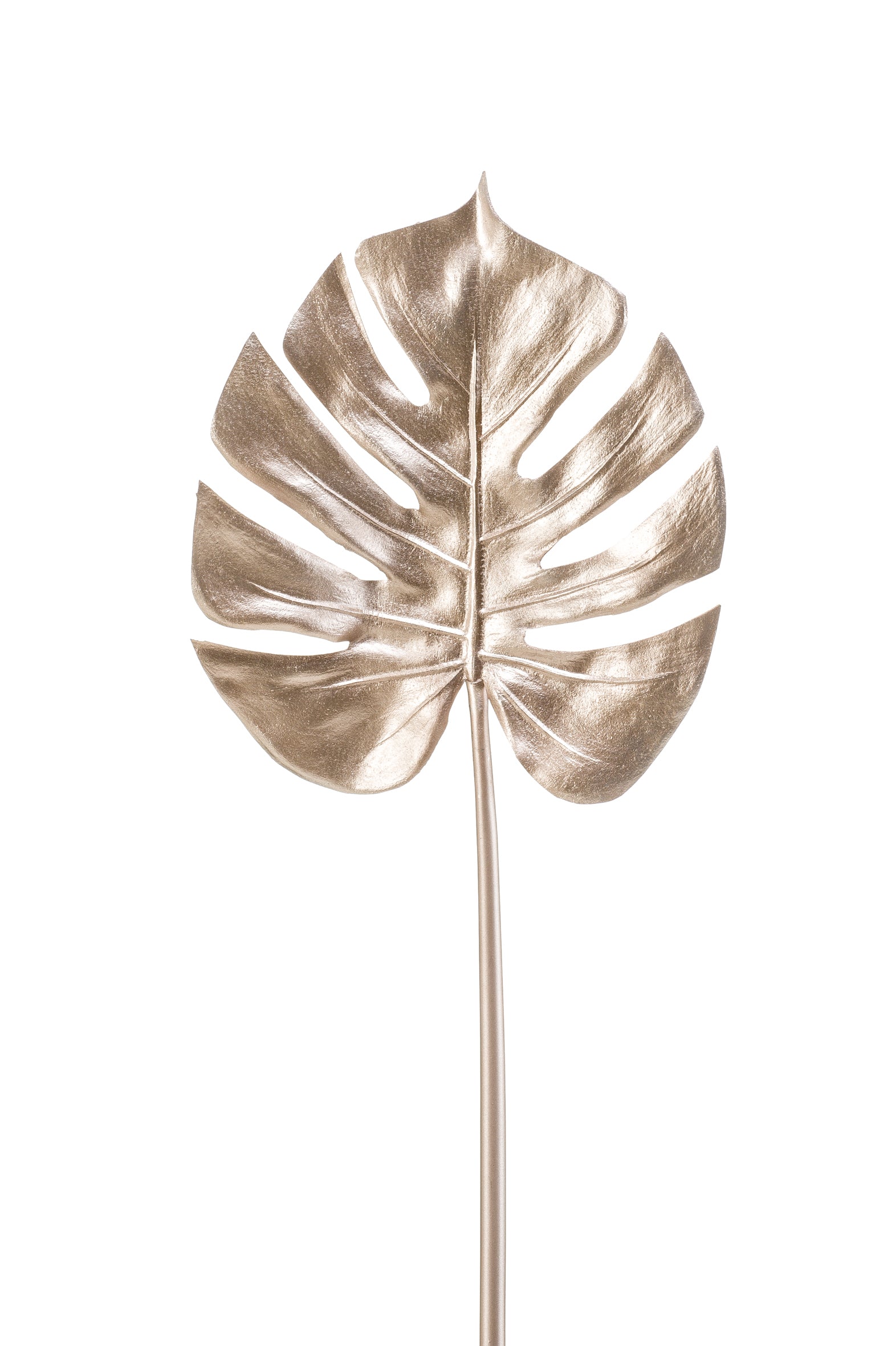 Foglia Pianta Monstera Champagne 68 cm per decorazione artificiale con stelo lungo - DeMatteis.it