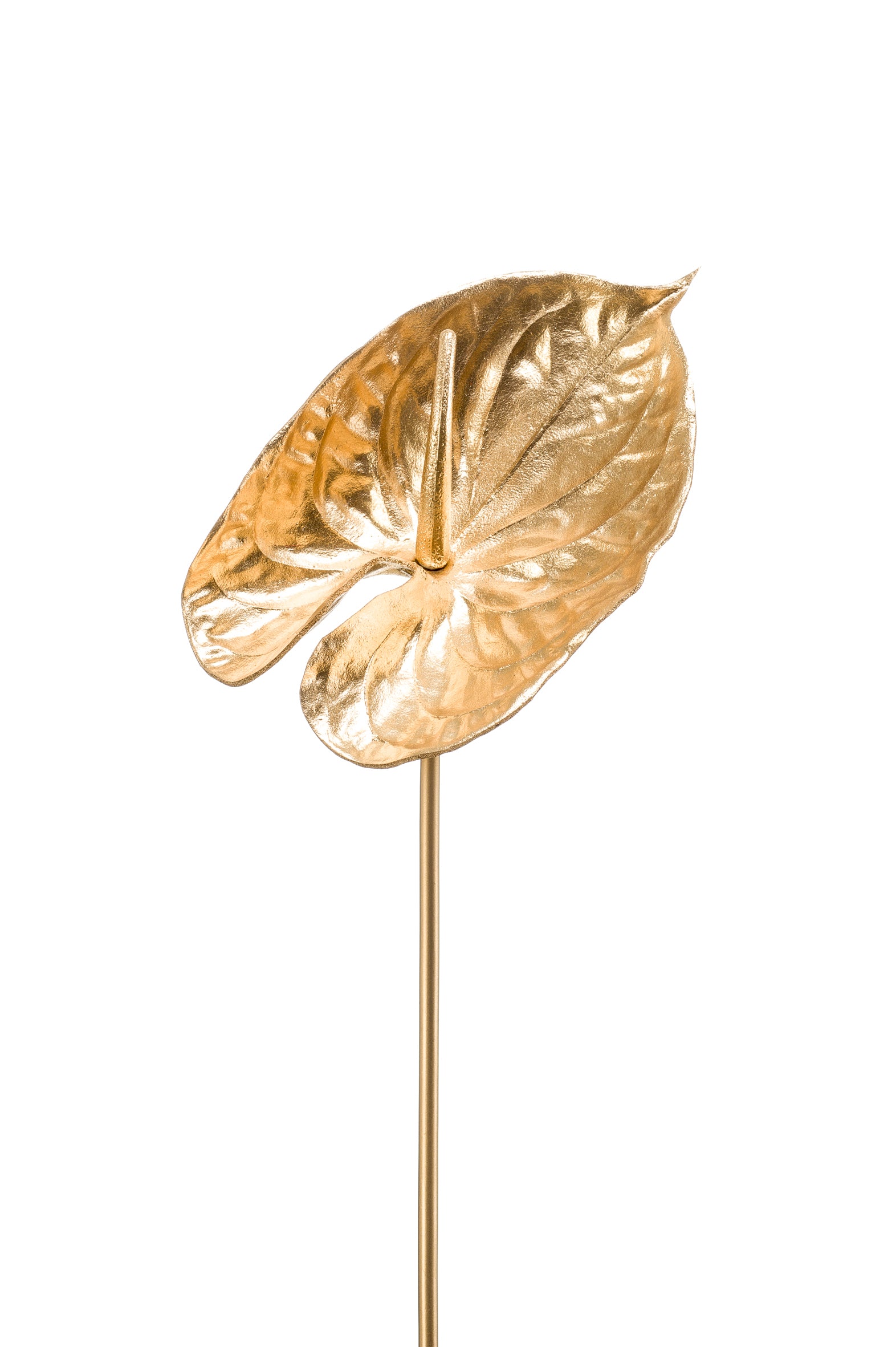 Anthurium Fiore Finto Oro 60 cm per decorazione artificiale con stelo metallico - DeMatteis.it