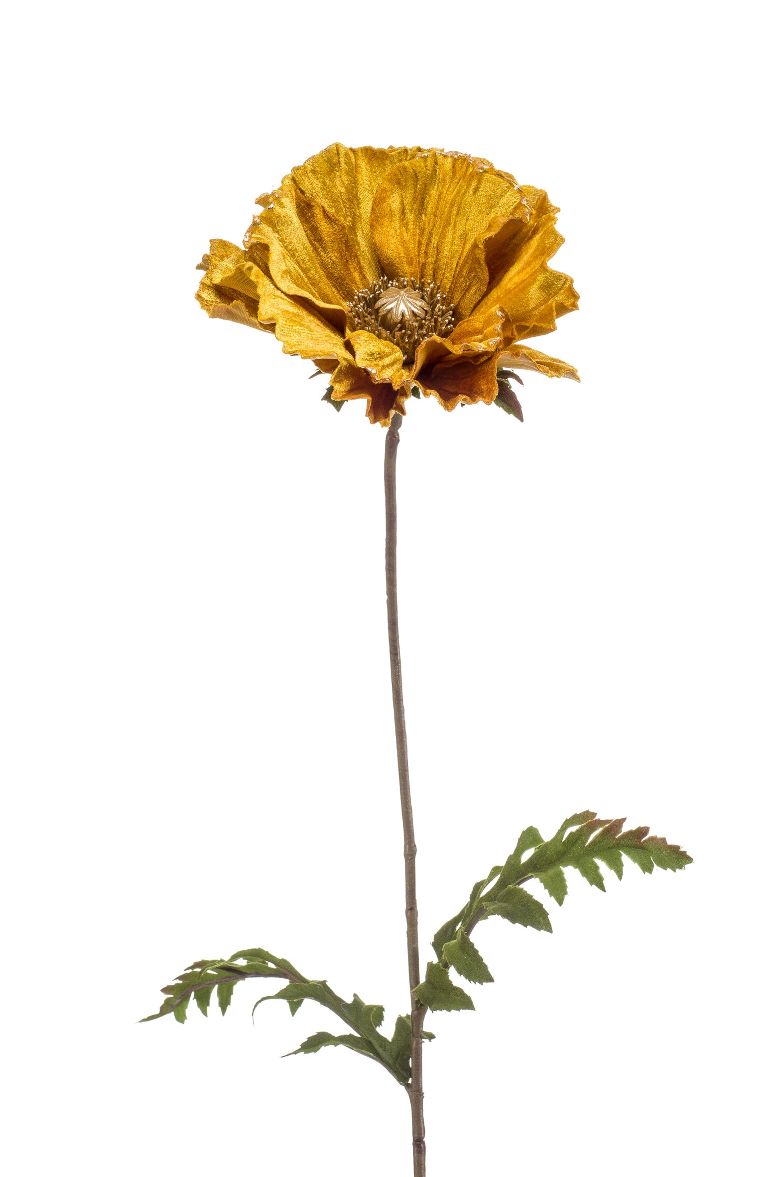 Papavero Velluto Fiore Finto Senape 68 Cm